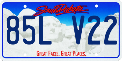 SD license plate 85LV22