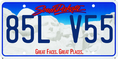 SD license plate 85LV55