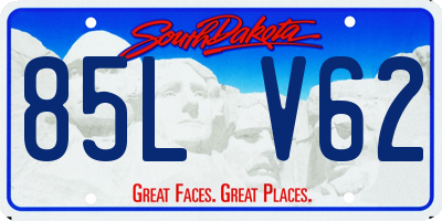 SD license plate 85LV62