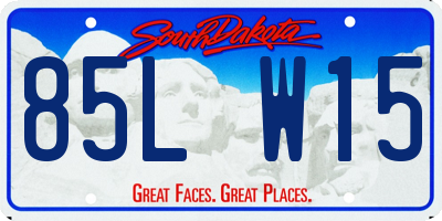 SD license plate 85LW15