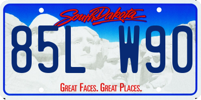 SD license plate 85LW90