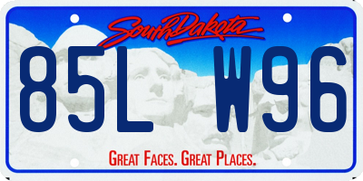 SD license plate 85LW96
