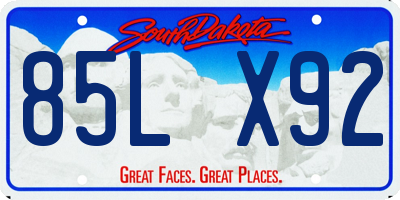 SD license plate 85LX92