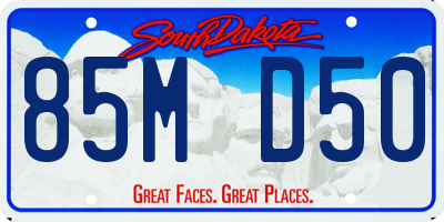 SD license plate 85MD50