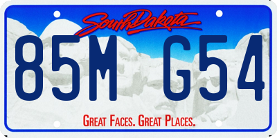 SD license plate 85MG54