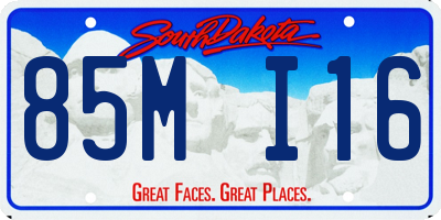 SD license plate 85MI16