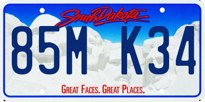 SD license plate 85MK34