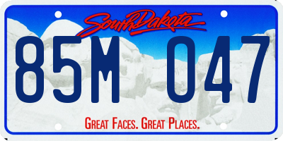 SD license plate 85MO47