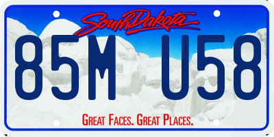 SD license plate 85MU58