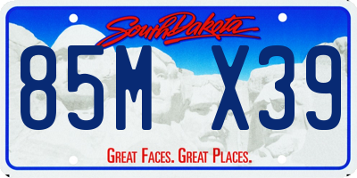 SD license plate 85MX39