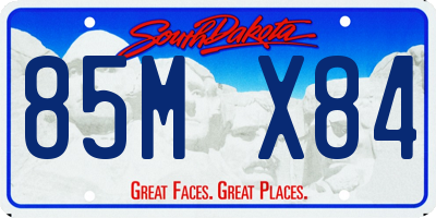 SD license plate 85MX84