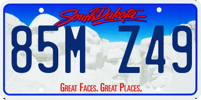 SD license plate 85MZ49