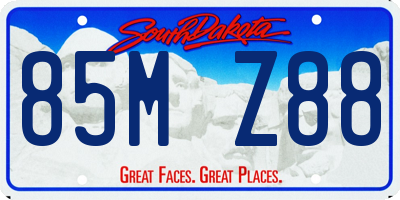 SD license plate 85MZ88