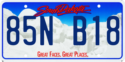 SD license plate 85NB18
