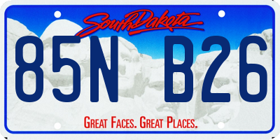 SD license plate 85NB26