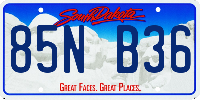 SD license plate 85NB36