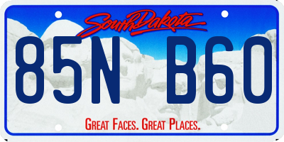 SD license plate 85NB60