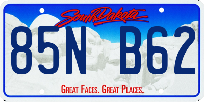 SD license plate 85NB62