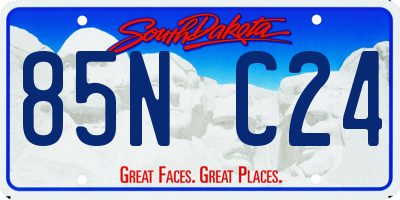 SD license plate 85NC24