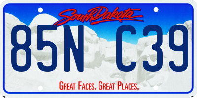 SD license plate 85NC39