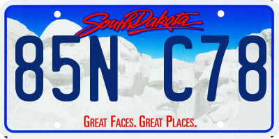 SD license plate 85NC78