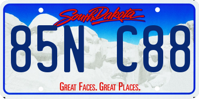 SD license plate 85NC88