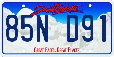 SD license plate 85ND91