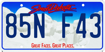 SD license plate 85NF43