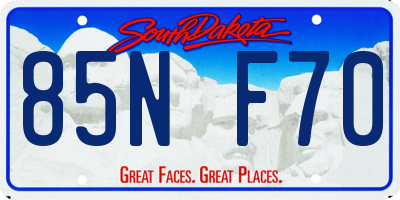 SD license plate 85NF70