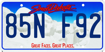 SD license plate 85NF92