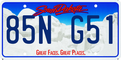 SD license plate 85NG51
