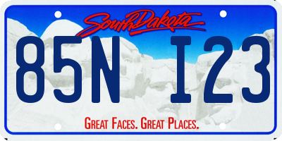 SD license plate 85NI23