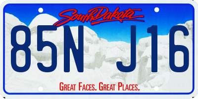 SD license plate 85NJ16
