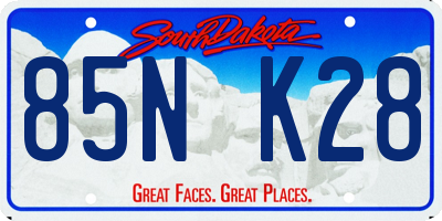 SD license plate 85NK28