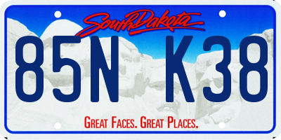 SD license plate 85NK38