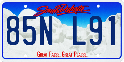 SD license plate 85NL91