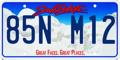 SD license plate 85NM12