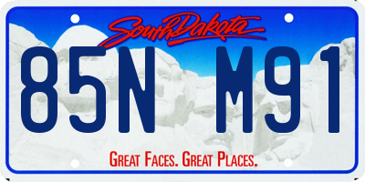 SD license plate 85NM91