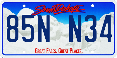 SD license plate 85NN34