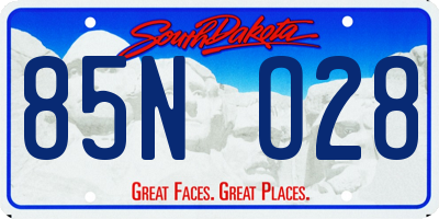SD license plate 85NO28