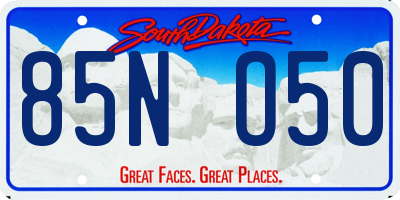 SD license plate 85NO50