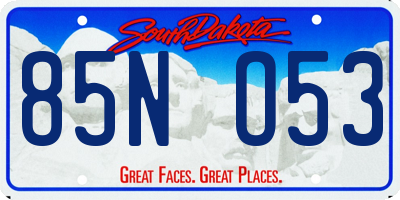 SD license plate 85NO53