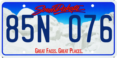 SD license plate 85NO76