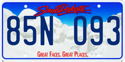 SD license plate 85NO93