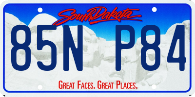 SD license plate 85NP84