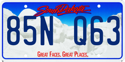 SD license plate 85NQ63