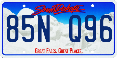 SD license plate 85NQ96