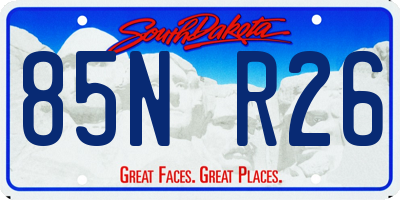 SD license plate 85NR26