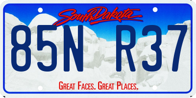 SD license plate 85NR37