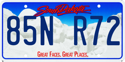 SD license plate 85NR72